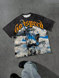 The new men's T-shirt for the summer of 2025 features a casual fashionable soft and breathable 3D angel pattern print