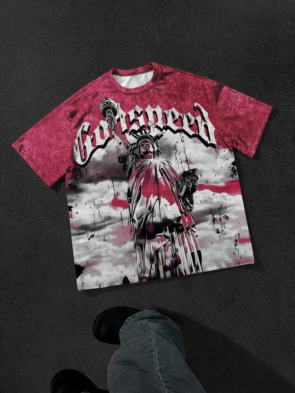 The new men's T-shirt for the summer of 2025 features a casual fashionable soft and breathable 3D angel pattern print